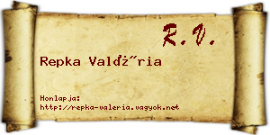 Repka Valéria névjegykártya